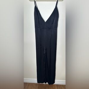 Fame and Partners Benton Jumpsuit Black Satin Size 14